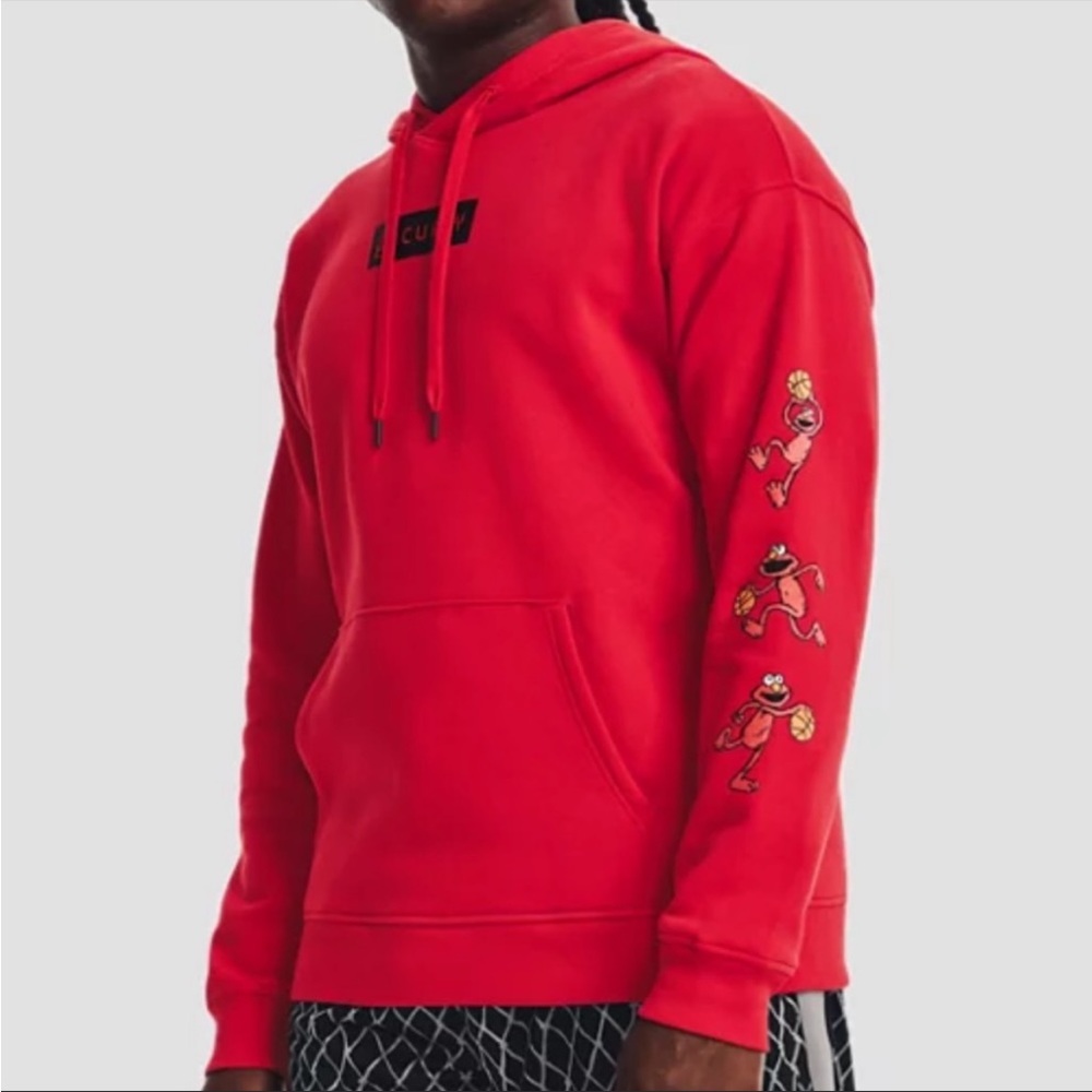 Men’s Under Armour Hoodie Steph Curry Sesame Street Elmo Red Size XL NEW